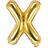 PartyDeco Letter Balloons 'X' 35 cm Gold