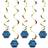 Creative Party J020 Blue and Gold 60" Hanging Swirls-5 Pcs