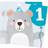 Creative Converting Birthday Bear, Servetter 1 år 16-pack