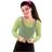 Wicked Costumes Netbluse i Neongrøn med lange ærmer Neon Grøn ONE SIZE