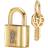 Pandora Padlock & Key Dangle Charm - Gold/Transparent