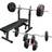 Gorilla Sports Weight Bench with Vinyl Tri-Grip Weight Set 100kg