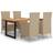 vidaXL 3070695 Matgrupp, 1 Bord inkl. 4 Stolar