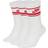 NIKE Sportswear Essential Crew Socks 3-pack - White/University Red