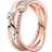 Pandora Sparkling Triple Band Ring - Rose Gold/Transparent