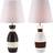 Dkd Home Decor Bordslampa Polyester Keramik Snöre (2 pcs) (30 x 30 x 61 cm) Bordslampa