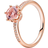 Pandora Sparkling Crown Solitaire Ring - Rose Gold/Pink/Transparent