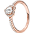 Pandora Sparkling Elevated Heart Ring - Rose Gold/Transparent