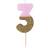 Talking Tables Kagelys Tal Lyserød/Guldglitter Tal 3