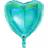 Ballongkungen Folieballon Hjerte Glitter Turkis 40 cm
