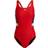 adidas Women Swimming 3-Stripes Colorblock Swimsuit - Vivid Red/White