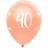 Creative Party RB350 40th Latex Balloons I Rose Gold I Pearlescent I 6 Pcs