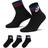 NIKE Essential Ankle Socks 3-pack - Black/White/Game Royal/University Red