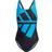 adidas Women's Logo Graphic Swimsuit - Black/Blue Rush