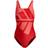 Adidas Women's Logo Graphic Swimsuit - Vivid Red/Semi Turbo