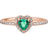 Pandora Sparkling Elevated Heart Ring - Rose Gold/Green/Transparent