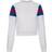 Urban Classics Ladies Sleeve Stripe Crew Sweatshirt - White/Brightblue/Firered