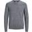 Jack & Jones V-Neck Knitted Sweater - Grey/Navy Blazer