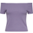 Urban Classics Ladies Off Shoulder Rib Tee - Dusty Purple