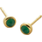 Monica Vinader Gold Mini Gem Stud Earrings Green Onyx