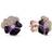 Pandora Pansy Flower Stud Earrings - Rose Gold/Purple/Transparent