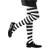 Vegaoo Black & White Striped Tights for Kid's