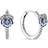 Pandora Pansy Flower Hoop Earrings - Silver/Black/Blue/Transparent