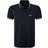 HUGO BOSS Stretch Cotton Slim Fit Curved Logo Polo Shirt - Dark Blue