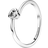 Pandora Tilted Heart Solitaire Ring - Silver/Transparent