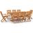 vidaXL 3086974 Matgrupp, 1 Bord inkl. 8 Stolar