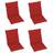 vidaXL 4-pack Coussin de chaise Rouge (100x50cm)