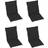 vidaXL 4-pack Coussin de chaise Noir (100x50cm)