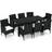 vidaXL 3094978 Matgrupp, 1 Bord inkl. 8 Stolar