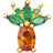 Thomas Sabo Charm Club Single Pineapple Ear Stud - Gold/Orange/Green