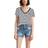 Levi's The Perfect V-Neck Tee - Annalise Stripe Cloud Dancer/Multicolour