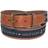 Tommy Hilfiger Anchor Logo Ribbon Inlay Leather Belt - Tan with Navy Inlay