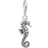 Thomas Sabo Charm Club Collectable Seahorse Charm Pendant - Silver/Black/Transparent