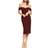 Dress The Population Bailey Off-The-Shoulder Dress - Burgundy