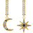 Royalty Star & Moon Hoop Earrings - Gold/Multicolour