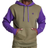 Champion Powerblend Fleece Embroidered C Logo Colorblock Hoodie - Cargo Olive/Purple