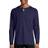 Hanes Beefy-T Henley Long-Sleeve T-shirt - Navy Heather