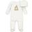 Little Me Giraffe Footed One-Piece & Hat - White (L643855)