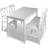 vidaXL Solid Wood Bordgruppe 65x108cm 5stk