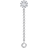 Thomas Sabo Charm Club Single Ear Stud with Pendant Stone Long Earring - Silver/Transparent