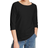 Hanes Women's Stretch Cotton Raglan Sleeve Tee - Black