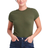 A New Day Short Sleeve Ribbed T-shirt - Olive Green