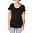 Hanes Women's Slub Jersey Shirred V-Neck Tee - Black