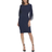 DKNY Sheath With 3/4 Chiffon Sleeves - Spring Navy