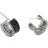 John Hardy Carved Chain J Hoop Earring - Silver/Black