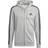 Essentials French Terry 3-Stripes Full-Zip Hoodie - Medium Grey Heather/Black